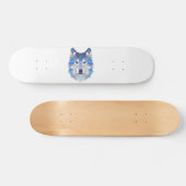 Polygonal geometric wolf head skateboard (Horizontal)