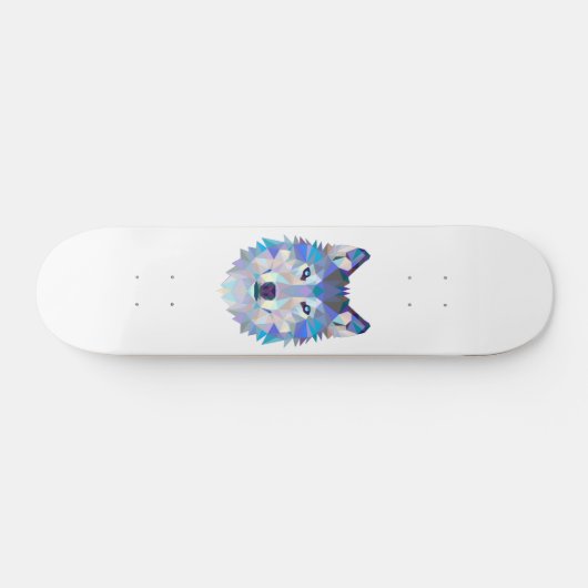Polygonal geometric wolf head skateboard (Horizontal)