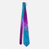 Polygonal Lila & Blue Ombre Krawatte (Rückseite)