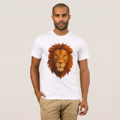 Polygonal Lion Head - Geometrischer Power-Design f T-Shirt (Vorne ganz)