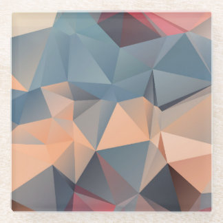 Polygonal Mosaik: kreative geometrische Eleganz. Glasuntersetzer