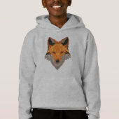 Polygonal Orange Fox Head Animal Design Hoodie (Vorderseite)