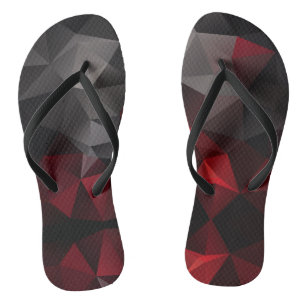 Polygonal , schwarz und rot badesandalen