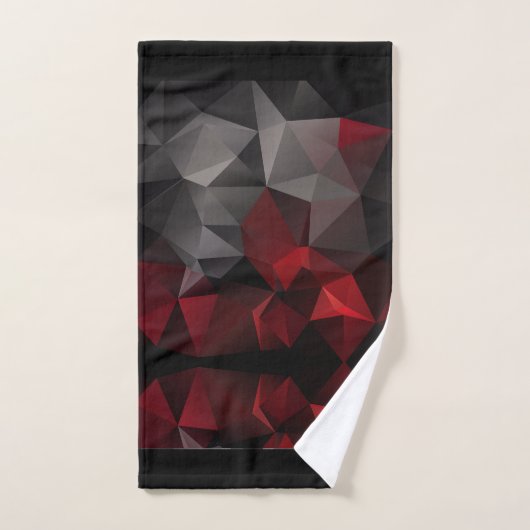Polygonal , schwarz und rot badhandtuch set (Handtuch)