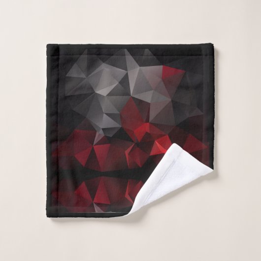 Polygonal , schwarz und rot badhandtuch set (Waschlappen)