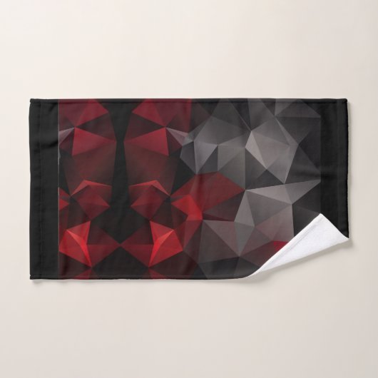 Polygonal , schwarz und rot badhandtuch set (Handtuch)