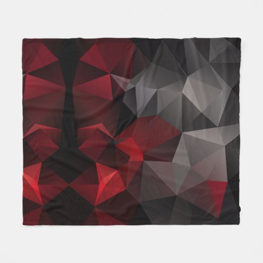 Polygonal , schwarz und rot fleecedecke (Vorderseite (Horizontal))