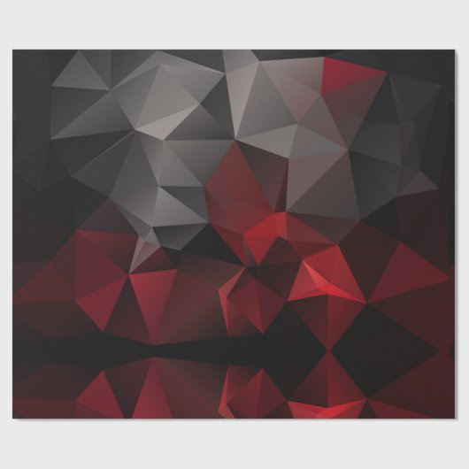 Polygonal , schwarz und rot geschenkpapier (Flach)