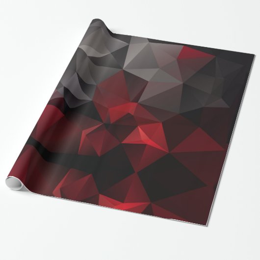 Polygonal , schwarz und rot geschenkpapier (Ungerollt)