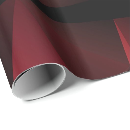 Polygonal , schwarz und rot geschenkpapier (Rolleneckpunkt)
