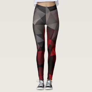 Polygonal , schwarz und rot leggings