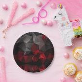 Polygonal , schwarz und rot pappteller (Party)