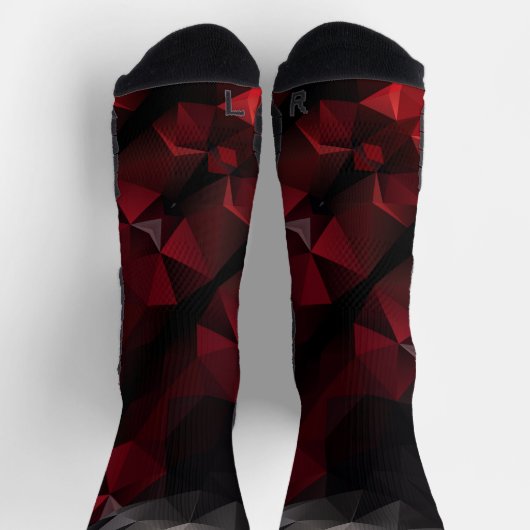 Polygonal , schwarz und rot socken (Oben)