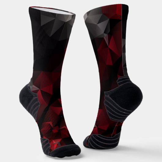 Polygonal , schwarz und rot socken (Gewinkelt)