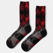 Polygonal , schwarz und rot socken (Linkes Detail)