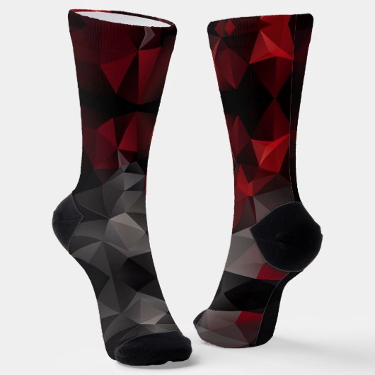 Polygonal , schwarz und rot socken (Gewinkelt)