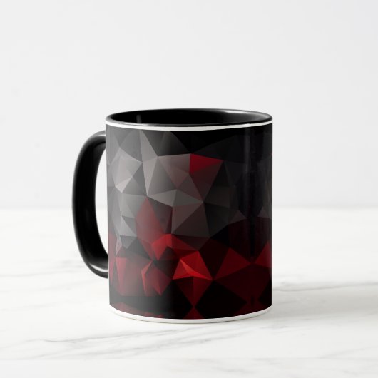 Polygonal , schwarz und rot tasse (Vorderseite Links)
