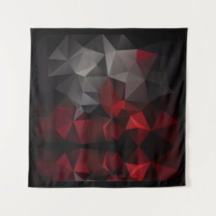 Polygonal , schwarz und rot wandteppich