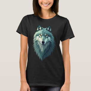 Polygonal Wolf Design T-Shirt - Moderne Geometrie
