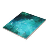 Polygonale Aquamarine Abstrakt Fliese (Seite)