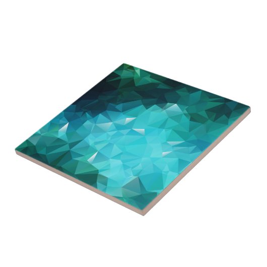 Polygonale Aquamarine Abstrakt Fliese (Seite)