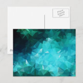 Polygonale Aquamarine Abstrakt Postkarte (Vorne/Hinten)