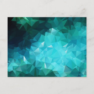 Polygonale Aquamarine Abstrakt Postkarte