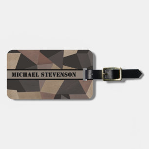 Polygonale Dreiecke, geometrisch braun Gepäckanhänger