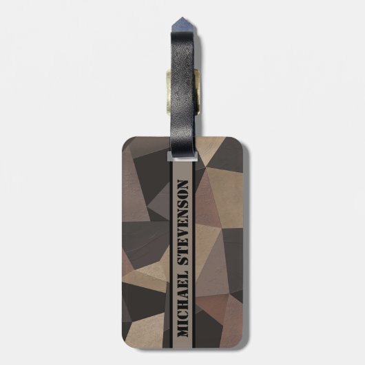 Polygonale Dreiecke, geometrisch braun Gepäckanhänger (Rückseite vertikal)