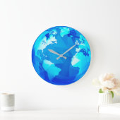 Polygonale Erdkugel-Weltkarte-runde Wanduhr (Zuhause)