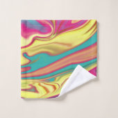 Polygonale geometrische Dreiecke, leuchtend bunt c Badhandtuch Set (Waschlappen)