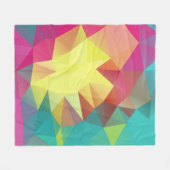 Polygonale geometrische Dreiecke, leuchtend bunt c Fleecedecke (Vorderseite (Horizontal))