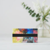 Polygonale geometrische Dreiecke, leuchtend bunt c Visitenkarte (Stehend Vorderseite)