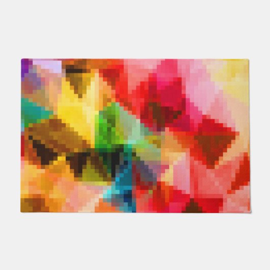 Polygonale geometrische Pixel quadratisch verschwo Fußmatte (Vorderseite)