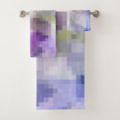 Polygonale geometrische violette lila Pixel squ Badhandtuch Set (Insitu)