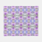 Polygonale geometrische violette lila Pixel squ Fleecedecke (Vorderseite (Horizontal))