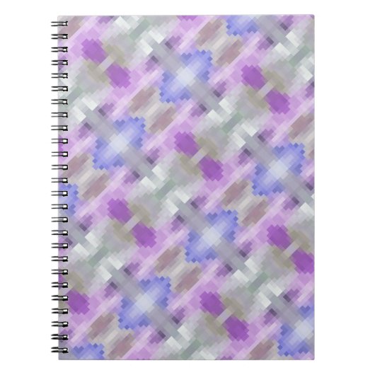 Polygonale geometrische violette lila Pixel squ Notizblock (Vorderseite)