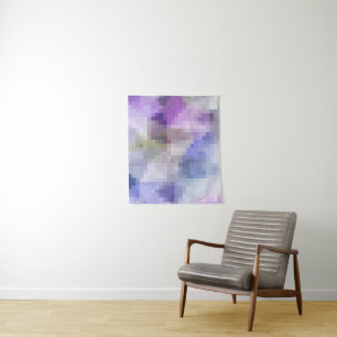 Polygonale geometrische violette lila Pixel squ Wandteppich