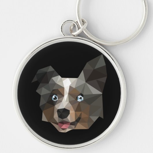 Polygonale Hundedesign Schlüsselanhänger (Vorne)