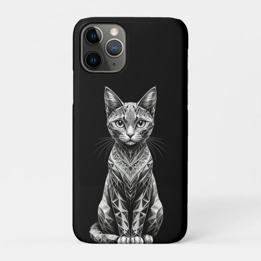 Polygonale Zeichnung einer Katze mit geometrischer Case-Mate iPhone Hülle (Rückseite)