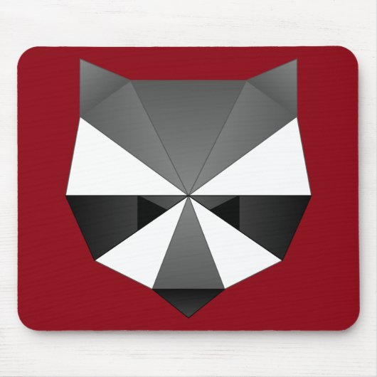 Polygonaler Waschbär Mousepad (Vorne)