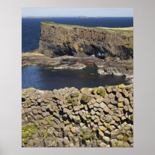 Polygonales Basalt, Staffa, vor Isle of Mull, Poster