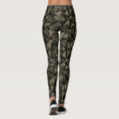 Polygonales geometrisches Muster braun Leggings (Rückseite)