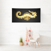Polygonales Gold-Seepferd Banner (Insitu)