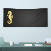 Polygonales Gold-Seepferd Banner (Messe)