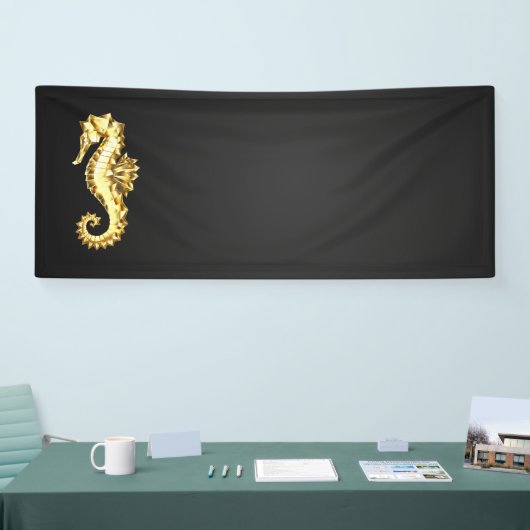 Polygonales Gold-Seepferd Banner (Messe)