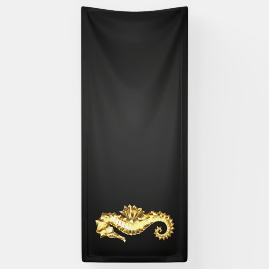 Polygonales Gold-Seepferd Banner (Vertikal)