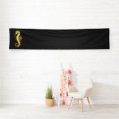 Polygonales Gold-Seepferd Banner (Insitu)