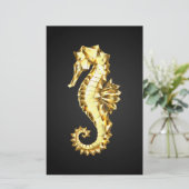 Polygonales Gold-Seepferd Briefpapier (Stehend Vorderseite)