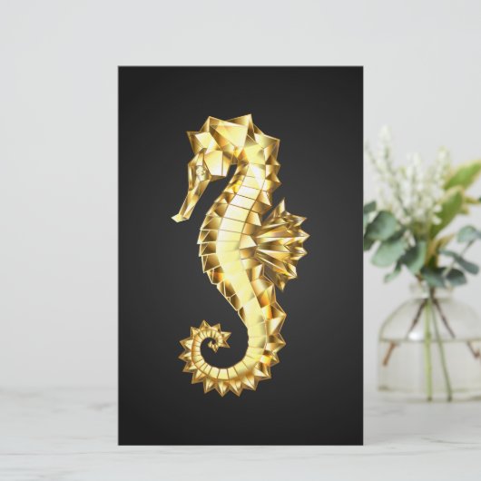 Polygonales Gold-Seepferd Briefpapier (Stehend Vorderseite)